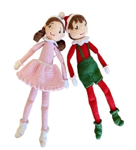 Elf Bebek Takımı Amigurumi Organik Oyuncak