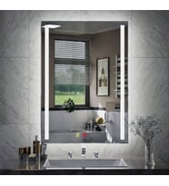 80x120 cm Buğu Çözücülü Dokunmatik Işıklı Kumlamalı Banyo Aynası