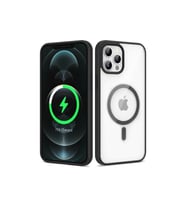 Apple iPhone 12 Pro Max Uyumlu Kılıf M-safe Wireless Şarj Özellikli Silikon Zore Ege Kapak (Siyah)