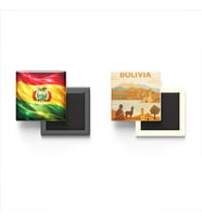 Buzdolap Magnetleri - Bolivya Bayrağı ve Paper Cut Tema - 2'li Set Magneti