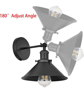 RİOLİGHT,VİNTAGE,RETRO,RUSTİK MAFSALLI 1XE27 SİYAH METAL APLİK NOT:1ADET FİYATIDIR ÇAP:23CM