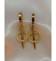 ArtConsept Kadın Cartier Model Gold Çivili Çelik Küpe Art41321
