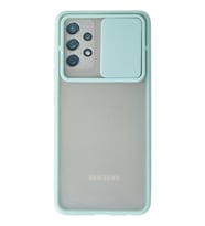 Durukar® Samsung Galaxy A52 Kılıf Palm Buzlu Kamera Sürgülü Silikon - Turkuaz