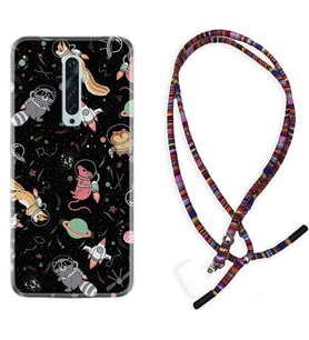 Oppo Reno 2Z 4 Lite 4 Pro 5 6 7 A31 Kılıf Boyun Asklı Rasta Silikon Planet Animals 1771