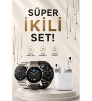 Akıllı Saat ve Kulaklık Seti Dokunmatik Ekran 5.0 Bluetooth Bağlantılı Sesli Görüşme