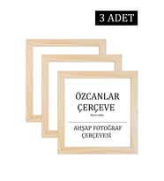 3 lü Aile Ahşap Çerçevesi Ahşap Resim Çerçevesi 20x20 30x30 40x40 15x21  30x40 Doğal Ahşap Çerçeve (Natural)