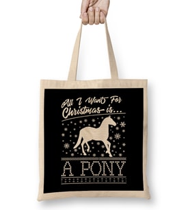 All I Want For Christmas Is A Pony Knit Pattern Bez Çanta Uzun Saplı