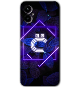Omix X3 Kılıf HD Desen Baskılı Arka Kapak - Dark Neon Yaprak Ö Harfi