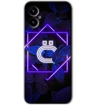 Omix X3 Kılıf HD Desen Baskılı Arka Kapak - Dark Neon Yaprak Ö Harfi