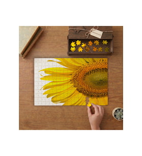 Ayçiçeği Yakın Çekim Tasarımı 240 parça Ahşap Puzzle Ahşap Kutuda MP01298