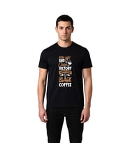 Erkek Kahve Baskılı Tişört Motivasyon Temalı Günlük Rahat Kesim Dijital Baskı Teknolojisi Modern