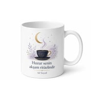 Akşam Rutini Temalı Baskılı Kupa Bardak Hediye Porselen Özel Tasarım Mug