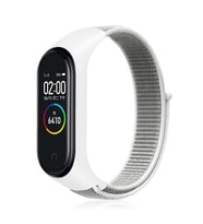 Xiaomi Mi Band 5 Band 6 Kordon Hasır Band (Gri-Beyaz)