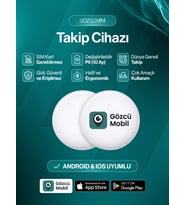 Gözcü Mobil Mini IOS Android Uyumlu Airtag Anlık Geçmişe Dönük Konum GPS Araç Motor Çocuk Akıllı Gizli Takip Cihazı (5-10 Dakika Aralıklı Sinyal Alır) (Beyaz)