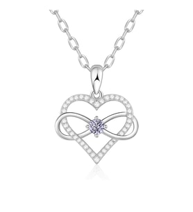 Swarovski Zirconia Sonsuz Aşk Gümüş Kadın Kolye  925 Ayar Gerçek Gümüş