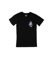 Oynayan Panda Cep Logo Tasarımlı Siyah Tişört
