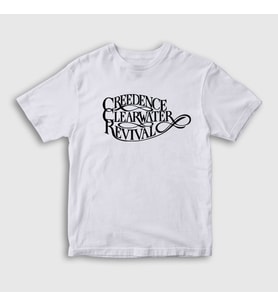 Presmono Unisex Çocuk Beyaz Logo Creedence Clearwater Revival T-Shirt 490612tt (Beyaz)