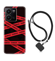Vivo Y22 Kılıf Resimli Boyun Askılı İpli Desenli Silikon Danger 1372