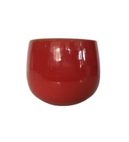 KIRMIZI RENK SIRLI EL YAPIMI KÜÇÜK BOY TOPRAK SAKSI (11*11 CM)