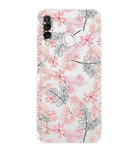 PrintiFy Huawei P30 Lite Uyumlu Kamera Korumalı Floral Kırmızı Tasarımlı Şeffaf Silikon Kılıf