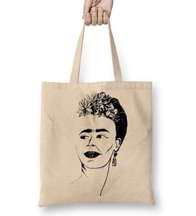Frida Kahlo 07 Bez Çanta Uzun Saplı