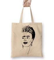 Frida Kahlo 07 Bez Çanta Uzun Saplı