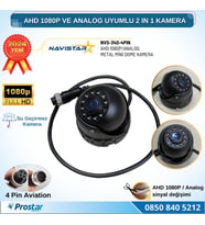 AHD 1080P ve Analog CVBS Pal Dönüştürülebilir Gece Görüşlü 4 Pin Mini Metal Dome Araç Kamerası