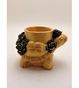 Kaplumbağa tealight mumluk - balmumu mum hediyeli