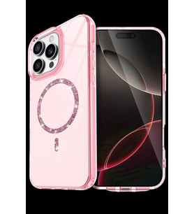 Pilelistore   Apple iPhone 15 Pro Max Live Diamond Magsafe Kapak - Pembe