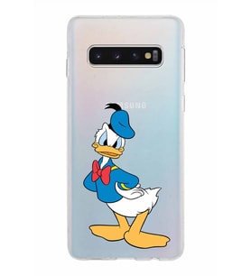 Samsung Galaxy S10 Kapak Donald Duck Tasarımlı Şeffaf Silikon Kılıf