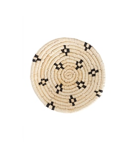 Koza Home Meander Dekoratif Siyah Desenli Bambu Duvar Tabağı 30cm 8993