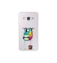 Samsung Galaxy A3 ile Uyumlu Splash Tembel Hayvan Tasarımlı Şeffaf Silikon Kılıf