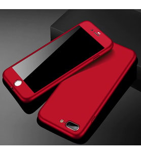 iPhone 7/8/SE Kılıf Kamera Korumalı Kaliteli 360 Tam Koruma Kapak (Kırmızı)