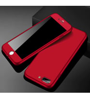 iPhone 7/8/SE Kılıf Kamera Korumalı Kaliteli 360 Tam Koruma Kapak (Kırmızı)