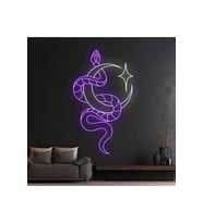 Yılan ve Ay Figürlü Neon Tabela