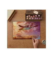Uçan Kaplumbağa - İllüstrasyon Tasarımı 240 parça Ahşap Puzzle Ahşap Kutuda MP07234