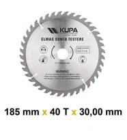 Kupa Ahşap Sunta Elmas Testere 185 mm X 40T X 30 mm. (Gri)