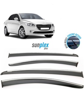PEUGEOT 301 ELYSEE 2012-2023 İçin Cam Rüzgarlığı (Kromlu) 4 Prç.