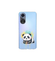 Huawei Nova 9 ile Uyumlu Splash Panda Tasarımlı Şeffaf Silikon Kılıf