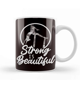 Strong Is Beautiful Aerialist Aerial Silk Acrobatics Dancer Kupa Bardak Porselen