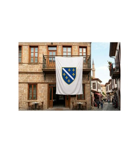 Bosna Hersek Bayrağı 140gr Premium Raşel Kumaş 300x450cm