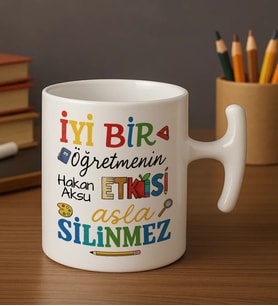 BK Gift Kişiye Özel İyi Bir Öğretmen Tasarımlı Hammer Kupa Bardak-2, Öğretmene Hediye, Öğretmenler Günü Hediyesi