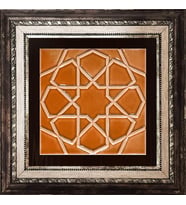 Armada Çini 20x20 Cm Rölyefli Karamel Selçuk Yıldızı Deseni Çini Pano