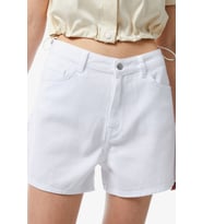 Lacoste Women's Regular Fit Denim White Jean Shorts Kadın Bermuda Kot Şort Beyaz