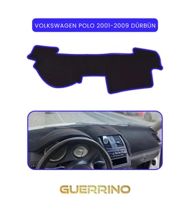 VOLKSWAGEN Polo (2001-2009) DÜRBÜN  TORPİDO KORUMA HALISI MAVİ KENAR