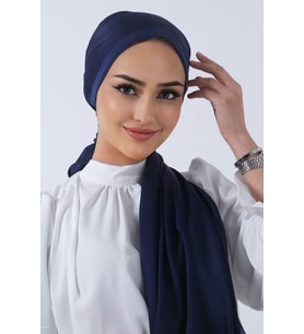 LACİVERT Harem Scarf Melek Pamuk Şal