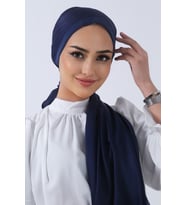 LACİVERT Harem Scarf Melek Pamuk Şal