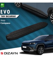 S-Dizayn Jeep Compass 3 Evo Siyah Yan Basamak 193 Cm 2025 Üzeri A+ Kalite