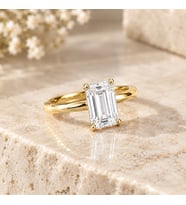 925 Ayar Gümüş Yüzük 5x7mm Star Kesim Baget Taşlı Kadın Tektaş Yüzük
