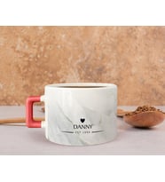 BK Gift Kişiye Özel İsimli Tarihli Pembe Kulplu Çay & Kahve Fincanı-6, Arkadaşa Hediye, Sevgiliye Hediye